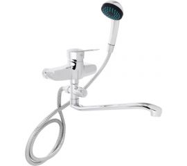 Смеситель для ванны СоюзКран с душем, плоский излив 35 см, керамический картридж 40 мм, хром, цинк SK09-I124 567-028 