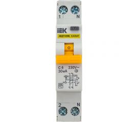 Автоматический выключатель дифференциального тока IEK АВДТ32МL С6 30мА KARAT MVD12-1-006-C-030 