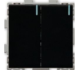 Двухклавишный проходной переключатель CGSS, черный Практика PL-W102-PBCM 