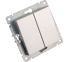 Двухклавишный выключатель UNIVersal серия афина, с/у, 10а, 220в, шампань еврослот A0023-Br 