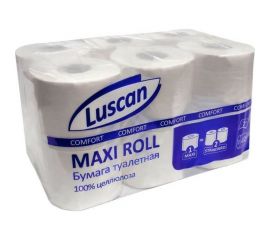 Туалетная бумага Luscan ComfortMax 2 слоя, белый, целлюлоза, 50 м., 400 л., 12 рул/уп 1519339 