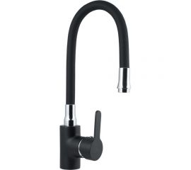 Смеситель для мойки Славен с высоким изливом из силикона, одноручный,черный СЛ-ЦВ-Ф27 