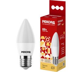 Светодиодная лампа РЕКОРД LED B37-U 8W Е27 3000К 25040 