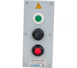 Пост управления Электротехник ПКУ-15-21.131-54У2 (1СКЛ11 зеленая, 220В + 1КЕ081/2(1з и 1р) черная + 1КЕ081/2(1з и 1р) красная + PG-19) ET008512 