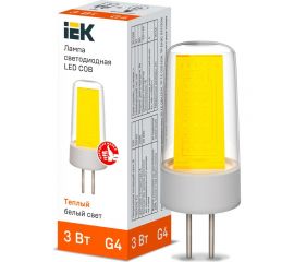 Светодиодная лампа IEK cob капсула 3вт 230в 3000к керамика g4 LLE-COB-3-230-30-G4 