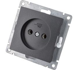 Одноместная розетка UNIVersal серия афина б/з, с/у, 16а, 220в, графит еврослот A0022-Gr 