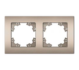 Двухместная горизонтальная рамка UNIVersal серия афина шампань еврослот A0044-Br 