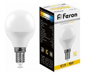 Светодиодная лампа FERON 9W 230V E14 2700K, LB-550 25801 