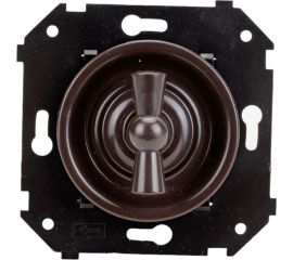Одноклавишный выключатель Bironi, проходной, серия ""шедель"", скрытый монтаж, цвет коричневый B3-201-22 