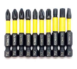 Набор магнитных ударных бит длинной 50 мм (Ph1/Ph2/Ph2/Ph3/Pz1/Pz2/Pz3/SL5/T30/SW4) РОСОМАХА 300000 