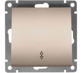 Проходной одноклавишный выключатель UNIVersal серия афина, с/у, 10а, 220в, шампань еврослот A0025-Br 