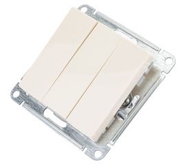 3-клавишный выключатель Schneider Electric AtlasDesign Бежевый сх.1+1+1, 10АХ, механизм SE ATN000231 