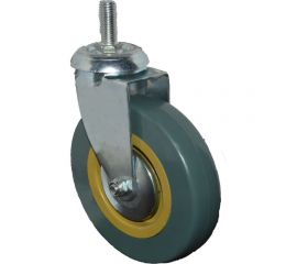 Колесо поворотное с болтом зеленая резина (М12; 75 мм) MFK-TORG 3062075-M12-LT 