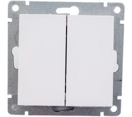 Двухклавишный выключатель UNIVersal серия афина, с/у, 10а, 220в, белый еврослот A0023 