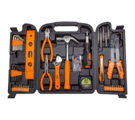 Набор инструментов ISMA шарнирно-губцевый, биты, отвертки, молоток, нож канцелярский, в кейсе, 129 предметов 10129(50555) 