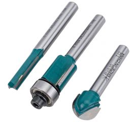 Набор фрез 3 шт. (пазовая, кромочная и для закругления) Makita D-30209 