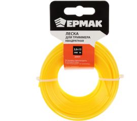 Леска для триммера 3 мм, 15 м, сечение квадрат, профи серия, нейлон 99% ЕРМАК 646-287 