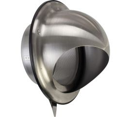 Выход стенной (уличный) из нержавеющей стали, решетка с козырьком, круглый, 125 мм, с антимоскитной защитной стальной сеткой Ecto-125 ARIUS 134729 