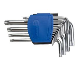 Набор ключей Forsage TORX Г-образных с отверстием, 15 предметов в пластиковом держателе 26058 