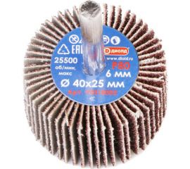 Круг лепестковый абразивный радиальный 40x25 мм, хвостовик 6 мм, P 80 ДИОЛД 90018002 