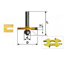 Фреза кромочная фальцевая (50,8х6х67 мм; хвостовик 12 мм) Энкор 10568 