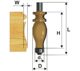 Фреза кромочная фигурная (25.4х41 мм; хвостовик 12 мм) по дереву Энкор 10578 