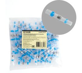 Термоусаживаемая ГСИ STEKKER Ld302-15-25 с припоем 1,5-2,5 мм 27a, прозрачный/голубой, 100шт в упак, 49158 