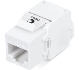 Вставка Keystone Cabeus Jack RJ-45(8P8C), 180 градусов, категория 5e, без инструмента Toolless, белая KJ-RJ45-Cat.5e-180-Toolless 