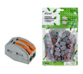 Соединительные монтажные клеммы duwi с рычажком СМК 222-412 25мм2 50 шт. 26622 8 