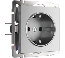 Розетка WERKEL с заземлением серебряный матовый a063612 