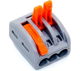 Зажимная клемма для соединения кабелей Pro Legend 3 контакта, серая, 5 штук PL3817 