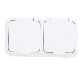 2-местная розетка Bylectrica ОУ с заземлением, IP44, серия Прочие изделия, белый, РА16-213 