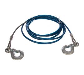 Буксировочный трос MEGAPOWER 2500кг длина 4м, стальной D=6мм в оплетке с крюками M-75006 