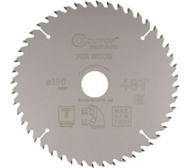 Диск пильный с тефлоновым покрытием по дереву Profi plus 190x1.5/2.2x30/25.4/20/16 мм, 48Т CUTOP 75-19048Т 