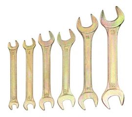 Набор рожковых ключей REXANT 6-17 мм, 6 шт желтый цинк 12-5843-2 