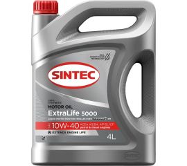 Моторное масло Sintec extralife 5000 sae 10w-40, api sl/cf, acea a3/b4, полусинтетическое, 4 л 600252 