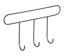 Планка Moroshka Minima с 3 крючками, 36x5,4x21 см, цвет черный 930-013-01 