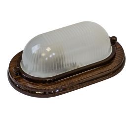 Светильник ЭРА НБО 0460021 Кантри, дерево/стекло, IP54, E27, max 60Вт, 232х140, овал, орех 8/280 Б0048248 