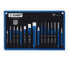 Набор зубил и кернеров ЗУБР Профессионал в чехле, 16 предметов 21070-H16 
