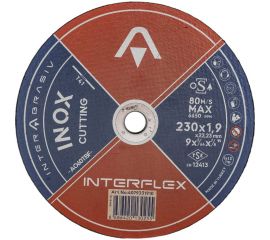 Круг отрезной круг INOX A060TBF 230x1.9x22 мм, Т41, нержавеющая сталь, металл Interflex 4079231910 