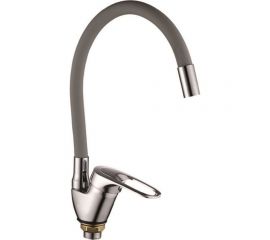 Смеситель для кухни Rainsberg с гибким силиконовым изливом, серый R3193F-5 