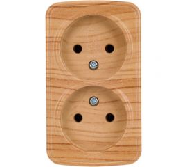 2-местная розетка EKF Минск ОП 10А без заземления, светлое дерево EGR10-102-30 