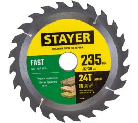 Диск пильный по дереву Быстрый рез (235x32/30 мм; 24T) Stayer 3680-235-32-24_z01 