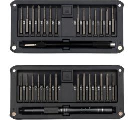 Набор отверток с битами KRANZ RA-02, для точных работ, сталь S2, 30 предметов, KR-12-4752 