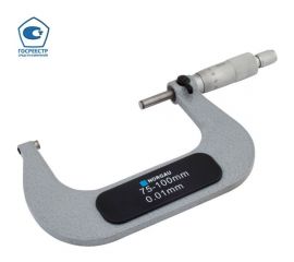 Нониусный микрометр NORGAU 75-100 мм, 0.01 мм, с поверкой 041001100/П 