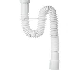 Гофрированный сифон без выпуска Wirquin 1 1/2x40/50 мм L800 мм с хомутом жёсткости 30717993 