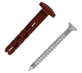 Усиленный дюбель-гвоздь с грибовидным бортиком ЕВРОПАРТНЕР нейлоновый, MULTI Pro F, 5x30 мм, 40 шт. B7 0280 