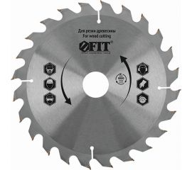 Диск пильный по дереву, технический рез с гвоздями 190x30/20 мм, 24T для циркулярных пил FIT 37707 