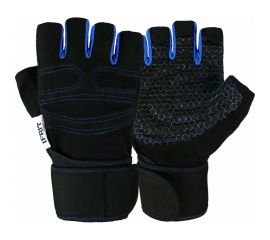 Перчатки без пальцев Ifrit FOBOS искусственная кожа/полиэстер, черный/синий, р.L Рук-603/1-L 