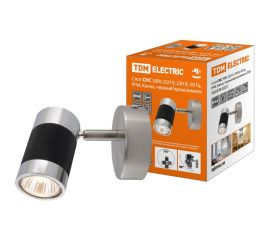 Спот TDM СНС 50Вт, GU10, 230 В, 50 Гц, IP44, Канна, черный/хром/никель SQ0358-0223 